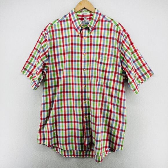 MURRAYS TOGGERY SHOP Shirt Mens L Plaid Nantucket Red Collection Cotton - Picture 2 of 13